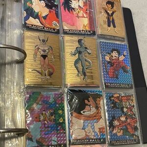 Dragon Ball Z Binder of Loose Cards Foils Halos Etc Approximately 263 Cards